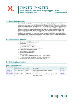 74HCT173D datasheet cover page