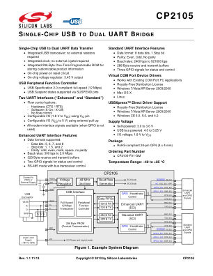 CP2105-F01-GMR 数据手册首页