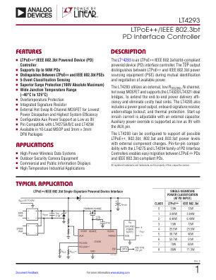 LT4293 datasheet cover page
