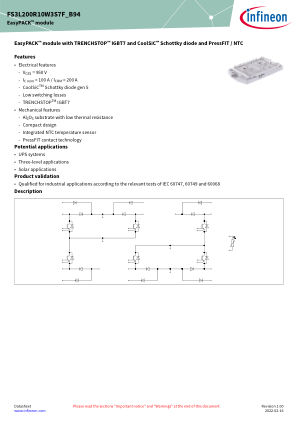 FS3L200R10W3S7F-B94 datasheet cover page