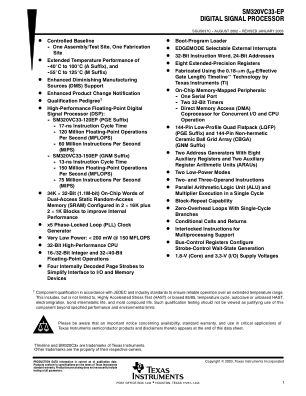 SM320VC33-EP datasheet cover page