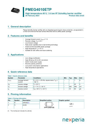 PMEG4010ETP 数据手册首页