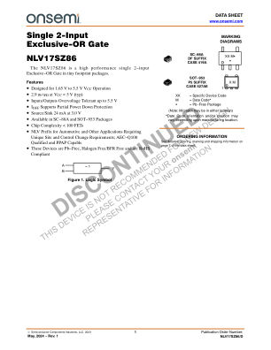 NLV17SZ86 datasheet cover page