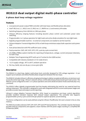 IR35215MTRPBF datasheet cover page