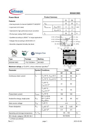 BSG0813NDI 数据手册首页