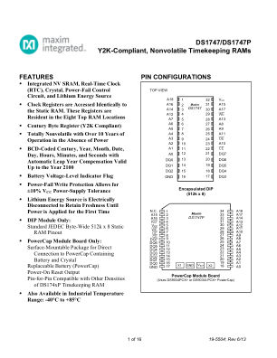 DS1747-DS1747P datasheet cover page