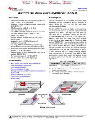 DS320PR410 datasheet cover page
