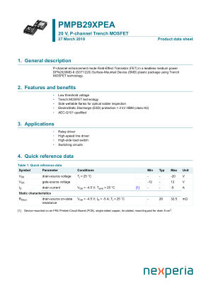 PMPB29XPEAX datasheet cover page