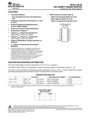 SN74LV14A-EP datasheet cover page