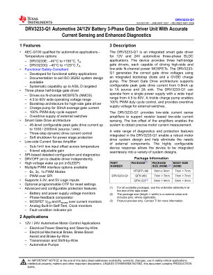 DRV3233-Q1 datasheet cover page