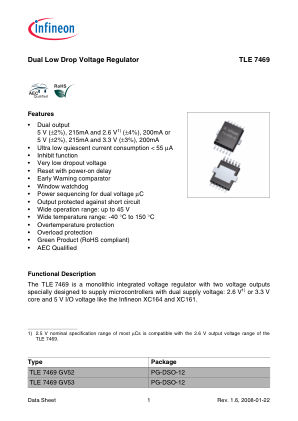 TLE7469 datasheet cover page