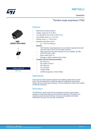 SMP100LC datasheet cover page