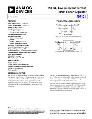 ADP121 数据手册首页
