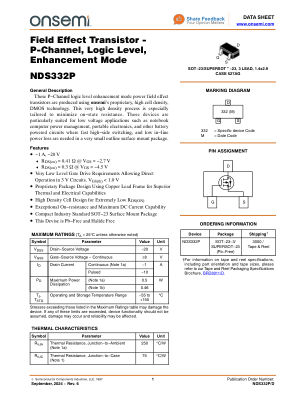 NDS332P datasheet cover page