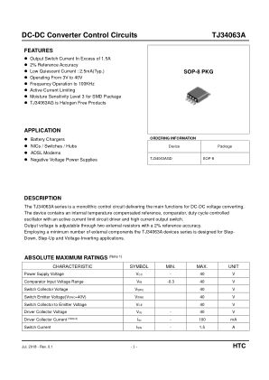 TJ34063A datasheet cover page