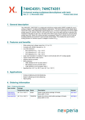 74HCT4351D datasheet cover page