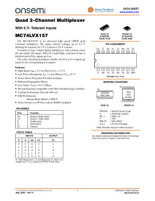 MC74LVX157 datasheet cover page