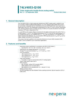 74LV4053BQ-Q100115 datasheet cover page