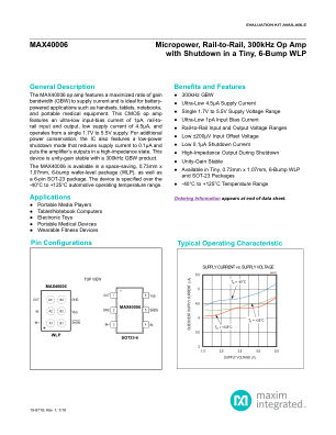 MAX40006 datasheet cover page
