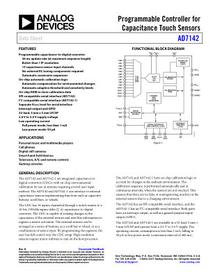 AD7142 datasheet cover page