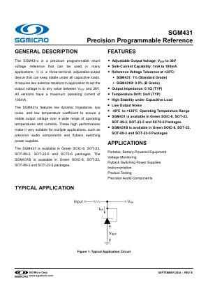 SGM431 datasheet cover page