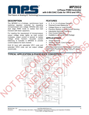 MP2932 datasheet cover page