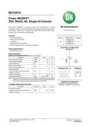 MCH3474 datasheet cover page