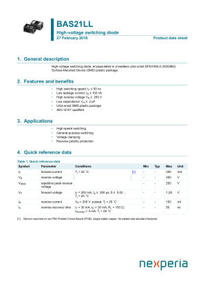 BAS21LLYL datasheet cover page