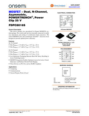 FDPC8016S datasheet cover page