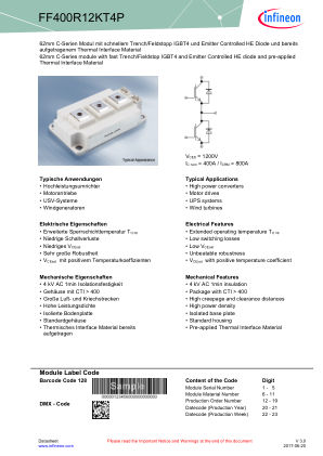 FF400R12KT4P datasheet cover page