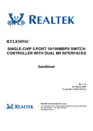 RTL8305SC-LF datasheet cover page