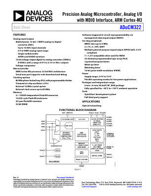 ADUCM322 datasheet cover page