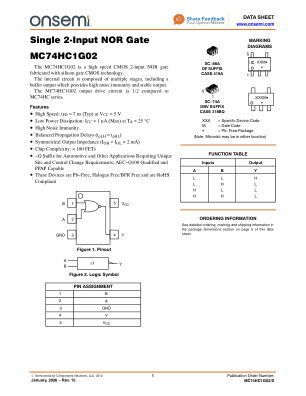 MC74HC1G02 数据手册首页
