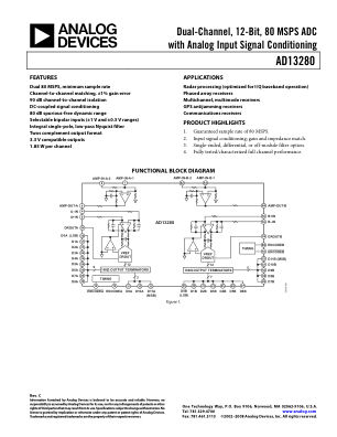 AD13280 数据手册首页