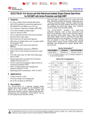 UCC21736-Q1 datasheet cover page
