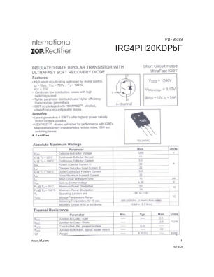 IRG4PH20KD 数据手册首页
