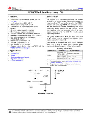 LP5907 datasheet cover page