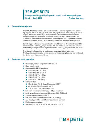 74AUP1G175GF datasheet cover page