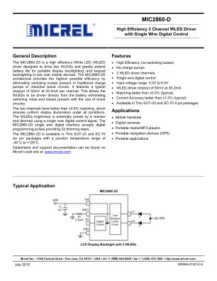 MIC2860-2DYD6-TR datasheet cover page