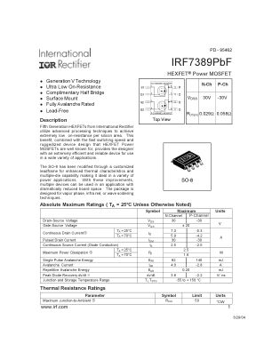 IRF7389 数据手册首页