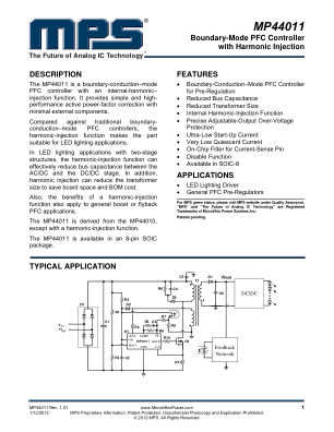 MP44011 datasheet cover page