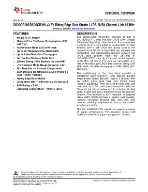 DS90CR286 datasheet cover page