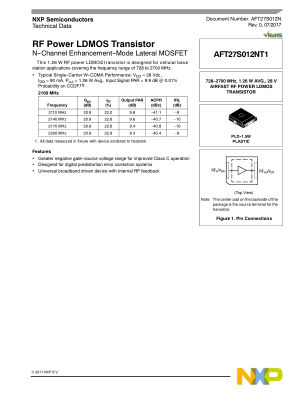AFT27S012N 数据手册首页
