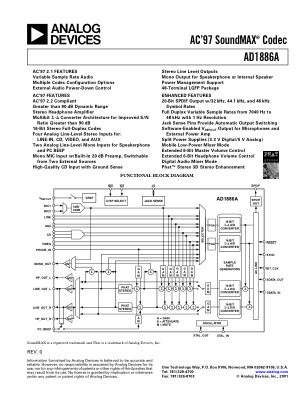 AD1886A 数据手册首页