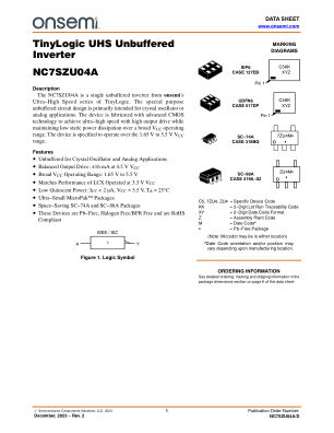 NC7SZU04A 数据手册首页