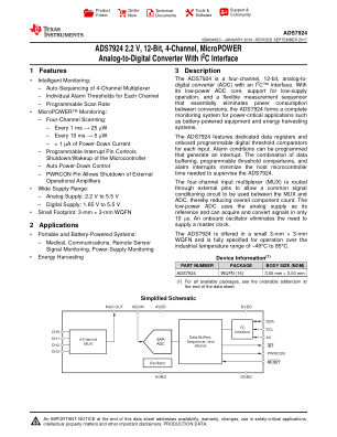 ADS7924 datasheet cover page