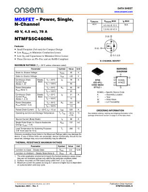 NTMFS5C460NL 数据手册首页