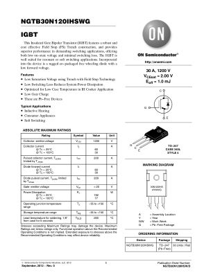 NGTB30N120IHSW 数据手册首页