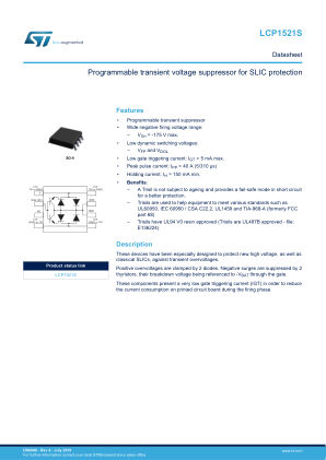 LCP1521S 数据手册首页