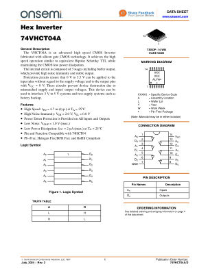 74VHCT04A 数据手册首页
